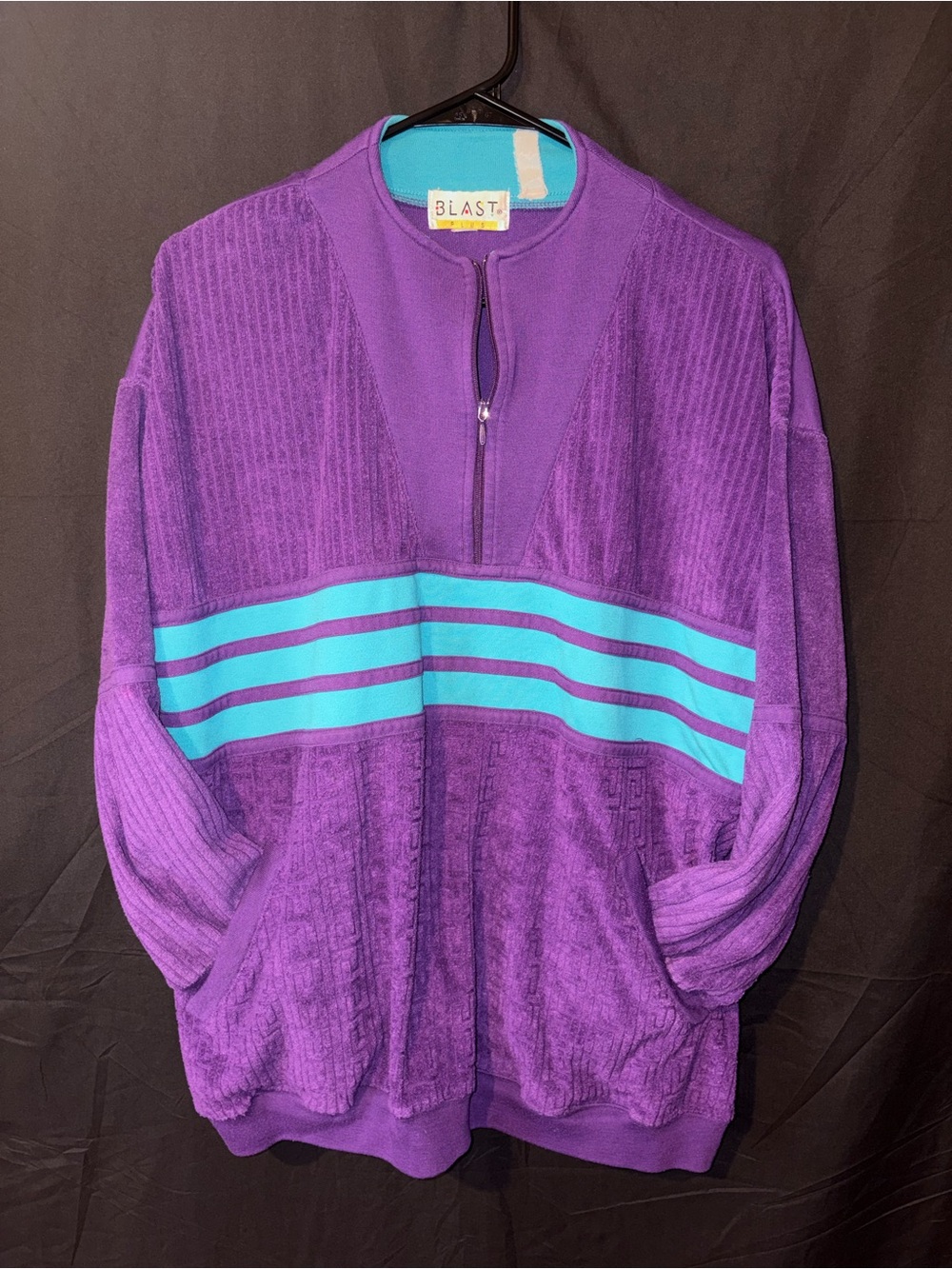 Vintage Blast Plus Retro Mock Neck Sweatshirt